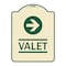 Signmission Designer Series Valet Right Arrow, Tan & Green Heavy-Gauge Aluminum Sign, 24" x 18", TG-1824-22743 A-DES-TG-1824-22743 - alternate 1